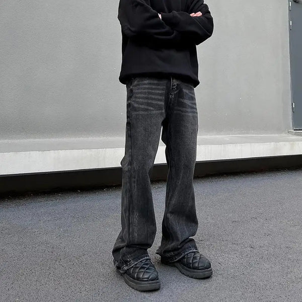 Ripped Jeans for Men Distressed Punk Denim Trousers